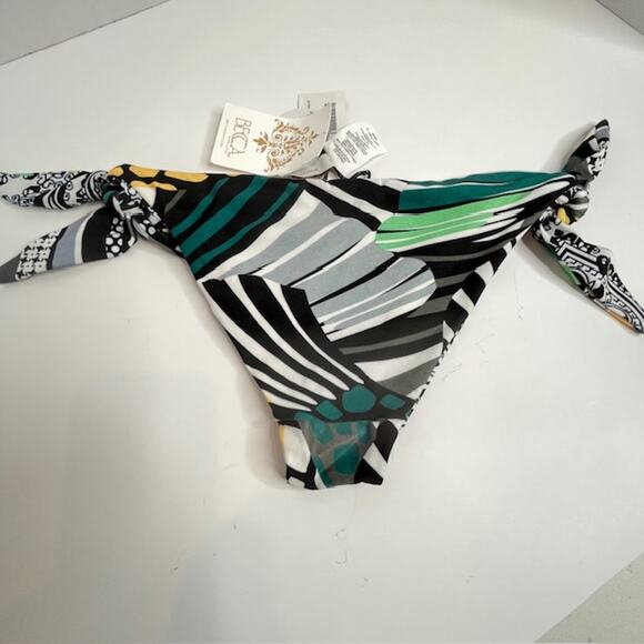 Becca Size X-Small Green Printed Reversible Hipster Swim Bottom Separates - Picture 13 of 15